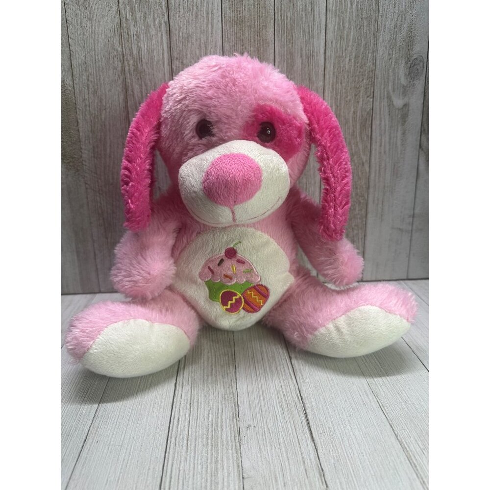Vtg Dan Dee Pink Dog Cupcake Belly Plush 9" Stuffed Animal Valentine Gift